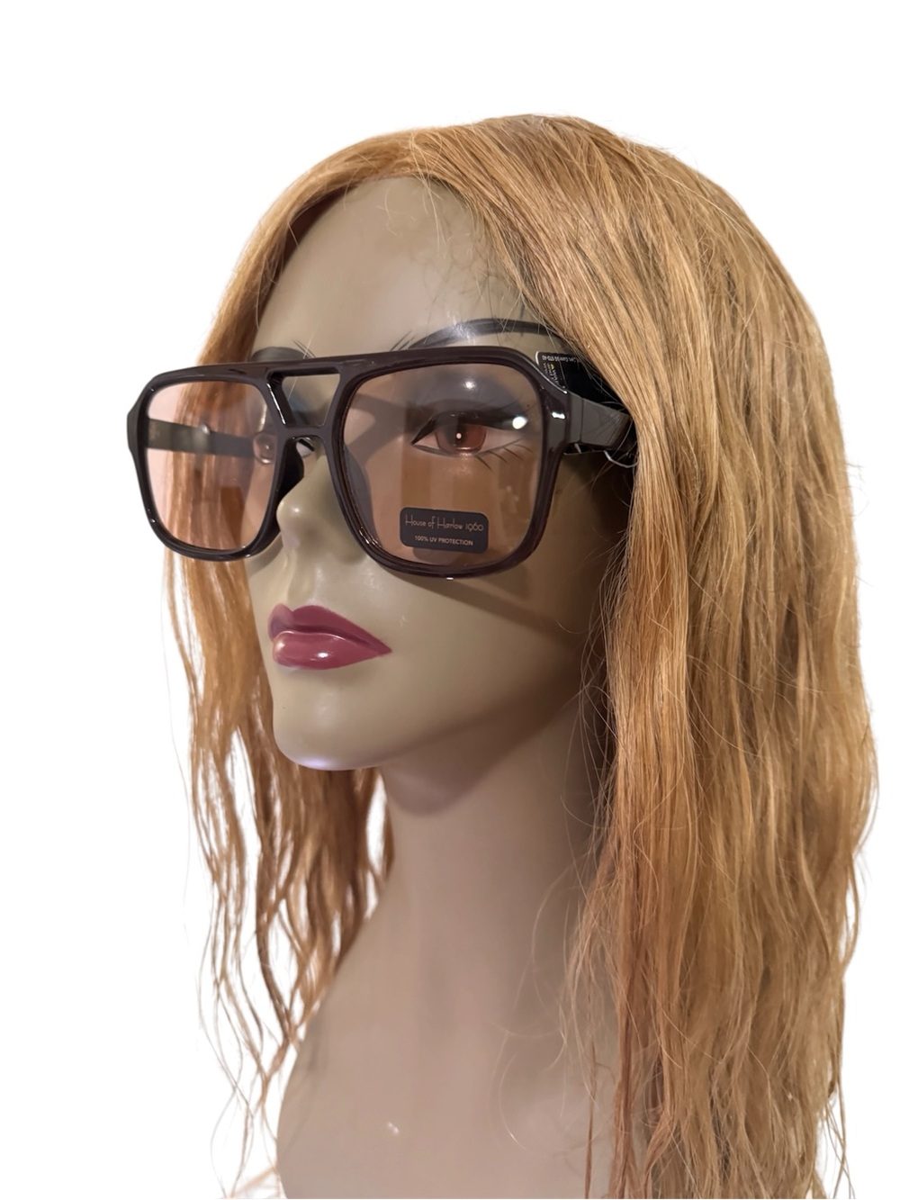 House of Harlow 1960 Oversized Black Frame with Brown Gradient Lenses Sunglasses - Picture 4 of 8